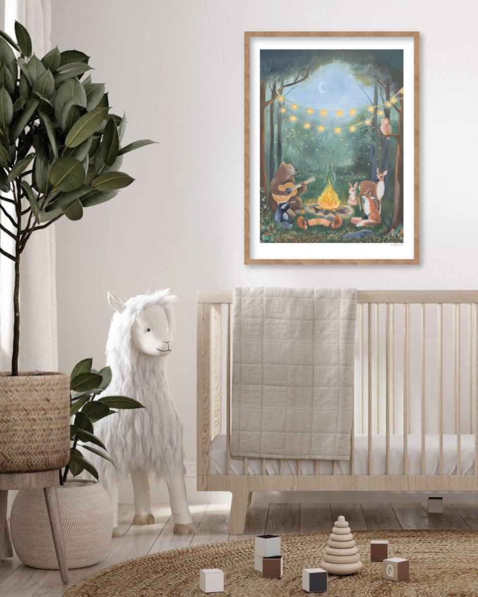 Iltanuotiolla -taidejuliste - Image 3